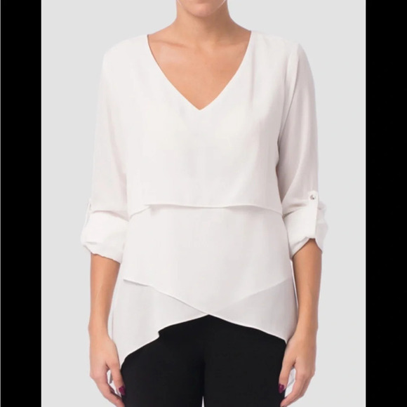 WHITE HOUSE BLACK MARKET WATERFALL BLOUSE - Picture 1 of 7